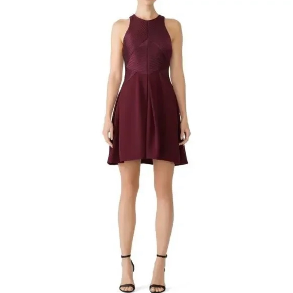 Halston Heritage -  Mini Dress, Burgundy, Size 12